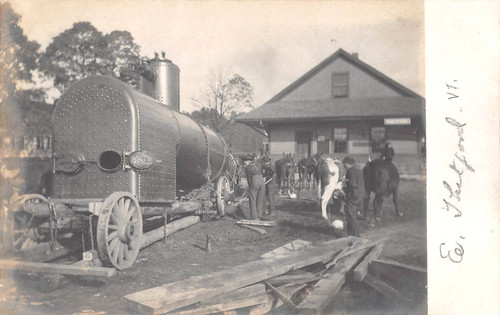 1908 rppc strange train - strange, car