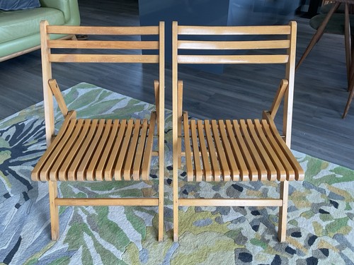 Vintage beech folding - x,