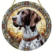 GERMAN Shorthaired POINTER DOG Lover Suncatcher Window Birthday GIFT Xmas ART