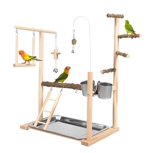 Bird play stand - play, wooden