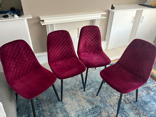 Set burgundy velvet - set, 4