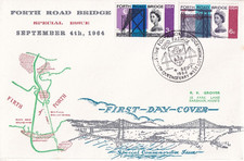 1964 Forth Road Bridge South Queensferry special postmark, Connoisseur cover.		C