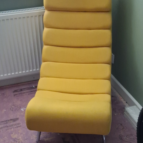Yellow fabric upholstered - yellow,