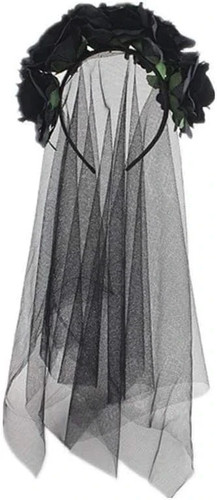 Long black lace veil with - long,