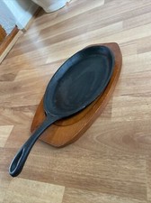 Cast Iron And Wood Sizzler Steak Sizzler - Read Description
