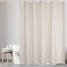Polyester Mould And Mildew Resistant Shower Bath Curtain with Matching Hooks
