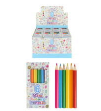 12 Packs 6 Mini Colouring Pencils Boys Girls Party Bag Fillers Lucky Dip Toys