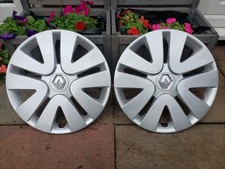 Pair of Genuine Renault Megane 15" Wheel Trims Hub Caps x2 Clio