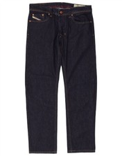 DIESEL Mens Larkee Regular Fit Straight Jeans W32 L32 Navy Blue Cotton MB11