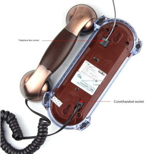 Corded retro telephone - telephone, for