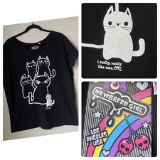 Newbreed Girl Cat Black Shirt