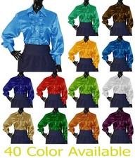 Women Satin Button Down Shirt