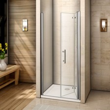 700-1000 Frameless Pivot/Bifold Shower Enclosure Door Walk In Glass Screen Panel