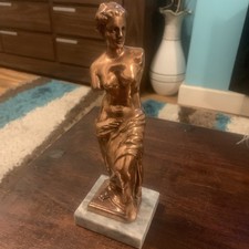 Venus De Milo 9" Bronze Statue Aphrodite of Melos Greek Hellenistic Replica Vtg