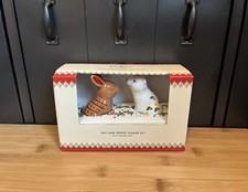 Cath Kidston Christmas Salt & Pepper Shaker Set With Tray Rabbit & Polar Bear