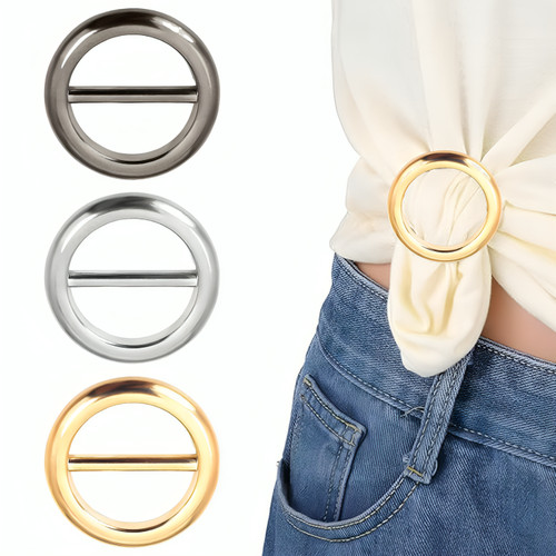 3pcs metal silk scarf - silk, ring