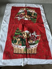 Vintage Christmas Cotton Tea Towel 24 Inch X 16 Inch Xmas Gift