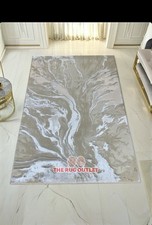 Modena Shimmer Rug 120cm x 170cm Cream/Beige Large Rug Modern Marble Living Room