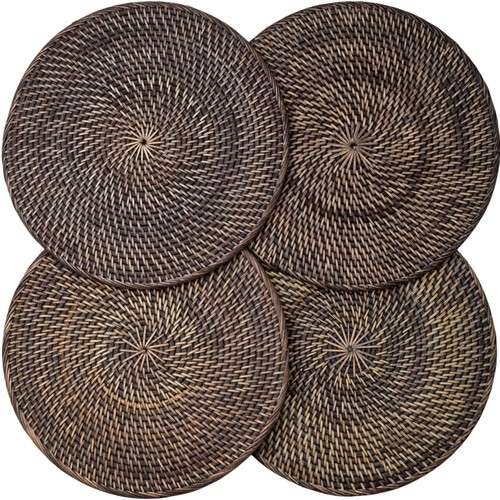 Rattan placemats inch - placemats, round