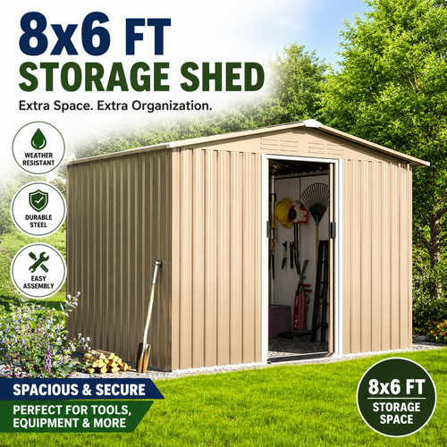 8x6ft galvanized steel outdoor - 8x6ft,
