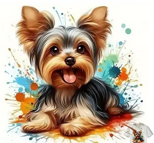 Colourful puppy large diy - large,