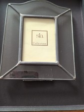 Beautiful Unusual Pewter And Clear Glass Small Picture Frame From Sia Collection