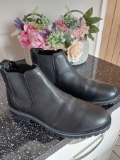 MENS SLIP ON LEATHER DEALER CHELSEA GUSSET ANKLE BOOTS SIZE 12 VGC