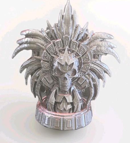 Aztec skull warrior statue - skull,