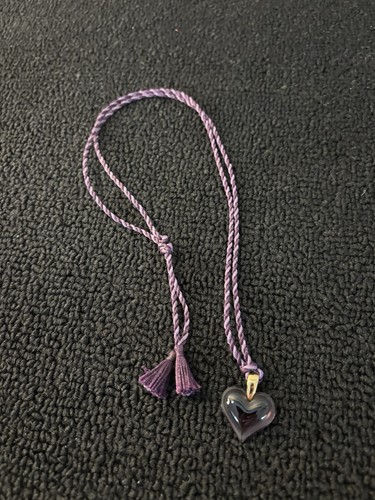 Lalique purple heart crystal - heart,