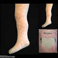 BABY GIRLS CHRISTENING WEDDING LACE TIGHTS WHITE & IVORY FLOWER BRAMBLE ITALIAN