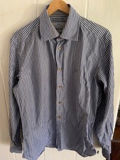 vivienne westwood blue / white stripe shirt size 3 large