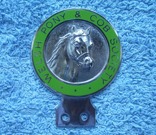 VINTAGE 1970s WELSH PONY &COB SOCIETY CAR BADGE~WALES COAL/PIT MINING HORSE RARE