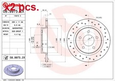X2 PCS REAR BRAKE DISC ROTOS X2 PCS SET 08.9975.2X BREMBO I