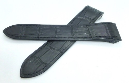 23mm black leather - 23mm, strap