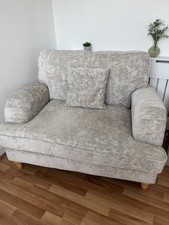 Next Lilly Snuggle Chair Armchair In Distressed Velour Silver 
