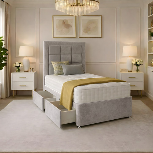 New single divan - bed, plush