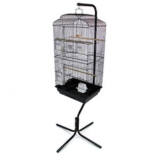 Metal Bird Cage with 167cm Stand in Black or White Strong Steel Frame and Base