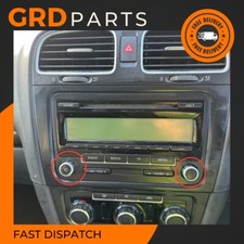 GENUINE PAIR VW RCD310 GOLF MK6 POWER BUTTON RADIO VOLUME KNOB SWITCH ALUMINIUM