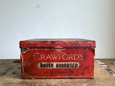 Vintage CRAWFORD'S (ROVER ASSORTED) Biscuit Tin Farmhouse Barn Salvage