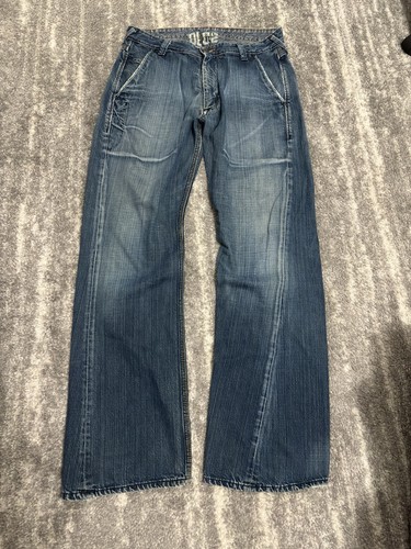 Blue blood baggy bootcut jeans - blood,