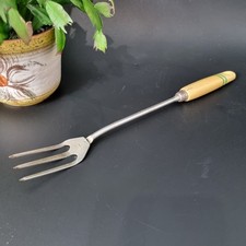 Skyline Meat Fork Kitchenalia Cream And Green Stripe Made In England