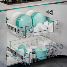 300-600mm Pull Out Wire Basket Kitchen Cabinet Organizer Cupboard Larder Drawer