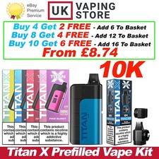 Titan X Prefilled Pod Vape Kit 10K Puffs | 20mg Puffs | Rechargeable Vape Kit