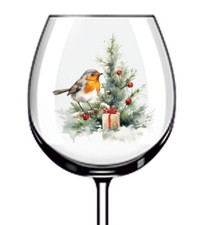 12x Colourful Christmas Robin