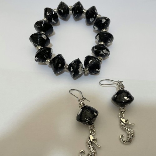 Handmade black recycled paper - recycled,