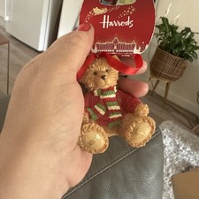 Harrods Christmas Resin Foot Dated Hanging Bear - Archie 2010