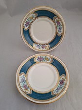 Vintage Chelson Bone China Demitasse Saucers x 2 with Gold Highlights Spares 