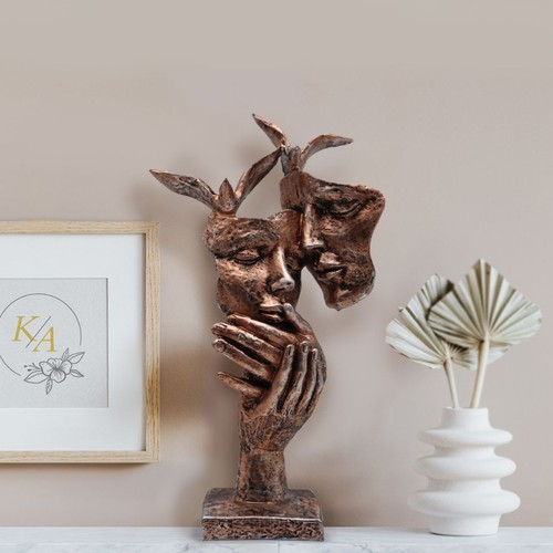 Abstract bronze mask hands - bronze,