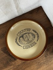 Vintage Denby Country Cheese Brown Rim Stoneware Plate