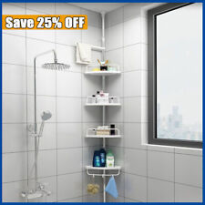 4 Tier Telescopic Bathroom Corner Shelf Shower Caddy Storage Racks Tension Pole